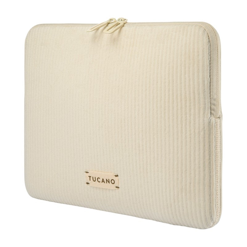 TUCANO Velluto 2 – dėklas „MacBook Air 13" (M4/M3/M2/M1/2025-2018) / Pro 13" / Nešiojamojo kompiuterio 12" (kremas)