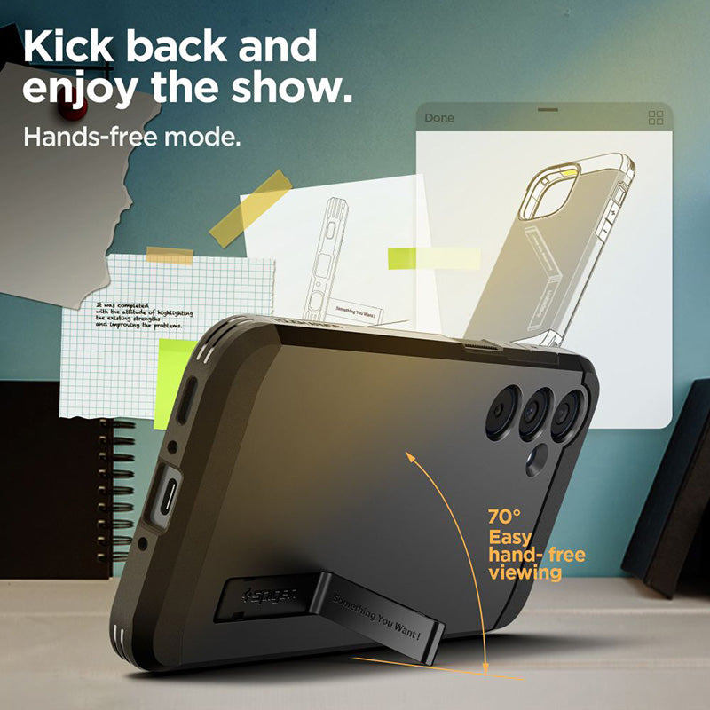 Spigen Tough Armor – dėklas, skirtas Samsung Galaxy A35 5G (Juoda)