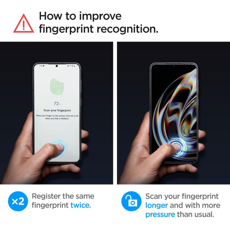 Spigen Glas.TR EZ Fit 2 pakuotės – grūdintas stiklas Samsung Galaxy S23, 2 vnt. (skaidrus)