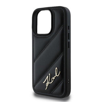 Karl Lagerfeld Quilted Signature – Dėklas iPhone 16 Pro Max (juodas)
