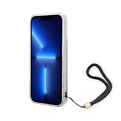 Guess 4G Print Cord – dėklas, skirtas iPhone 14 Pro Max (rudos spalvos)