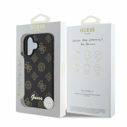 Guess Peony Script MagSafe – dėklas iPhone 16 (juodas)