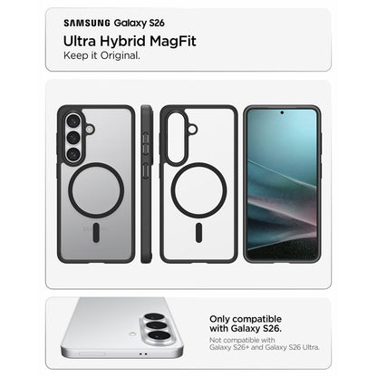 Spigen Ultra Hybrid Mag MagSafe - dėklas, skirtas Samsung Galaxy S26 (Matinis juodas)