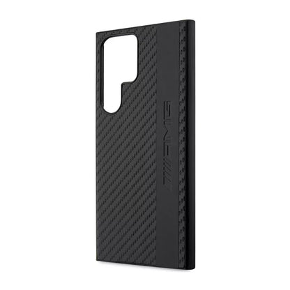 AMG Carbon Stripe & Embossed – Dėklas, skirtas „Samsung Galaxy S23 Ultra“ (juodas)