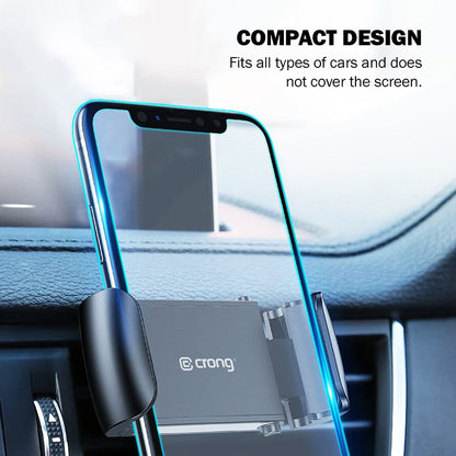 Crong Universal Smart Car Holder - Universalus automobilinis telefono laikiklis 4-6.7" (juodas)