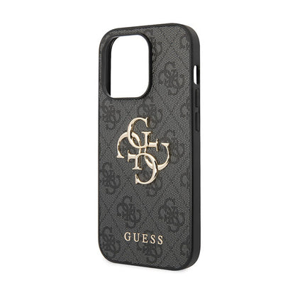 Guess 4G Big Metal Logo dėklas, skirtas iPhone 15 Pro (Pilka)