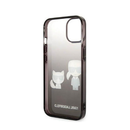 Karl Lagerfeld Gradient Ikonik Karl & Choupette – dėklas skirtas iPhone 14 Plus (juodas)