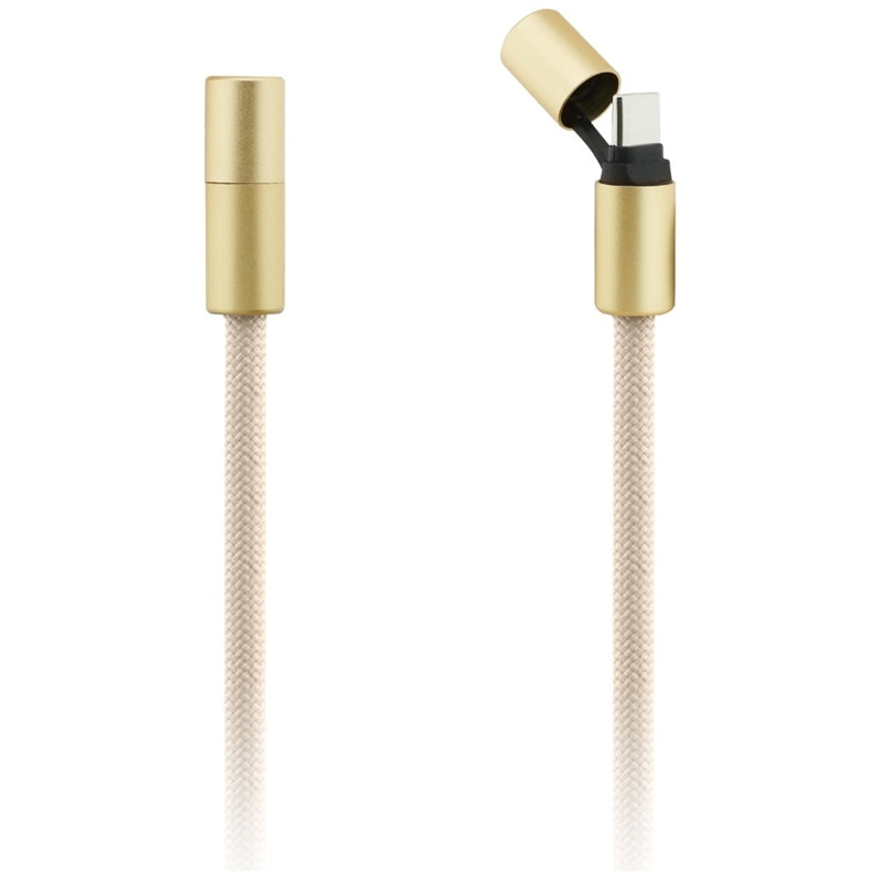 Guess Dirželis per petį 4G Charm - Universalus telefono dirželis / USB-C į USB-C kabelis 1.5m (Smėlio spalvos)