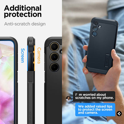 Spigen Tough Armor – dėklas, skirtas Samsung Galaxy A35 5G (Juoda)