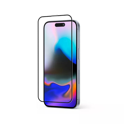 Crong Antibakterinis 3D Armour Glass – Grūdintas stiklas 9H visam ekranui, skirtas iPhone 16 Pro + montavimo rėmelis