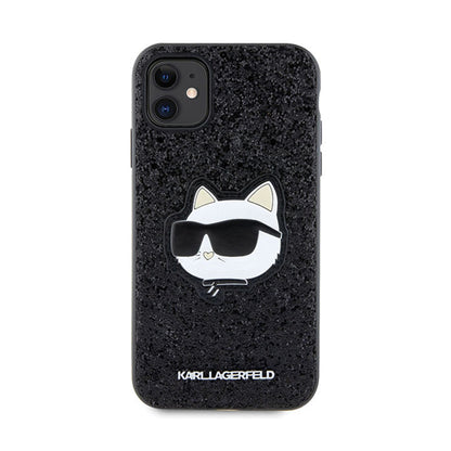 Karl Lagerfeld NFT Glitter Choupette Patch – dėklas iPhone 11 (juoda)