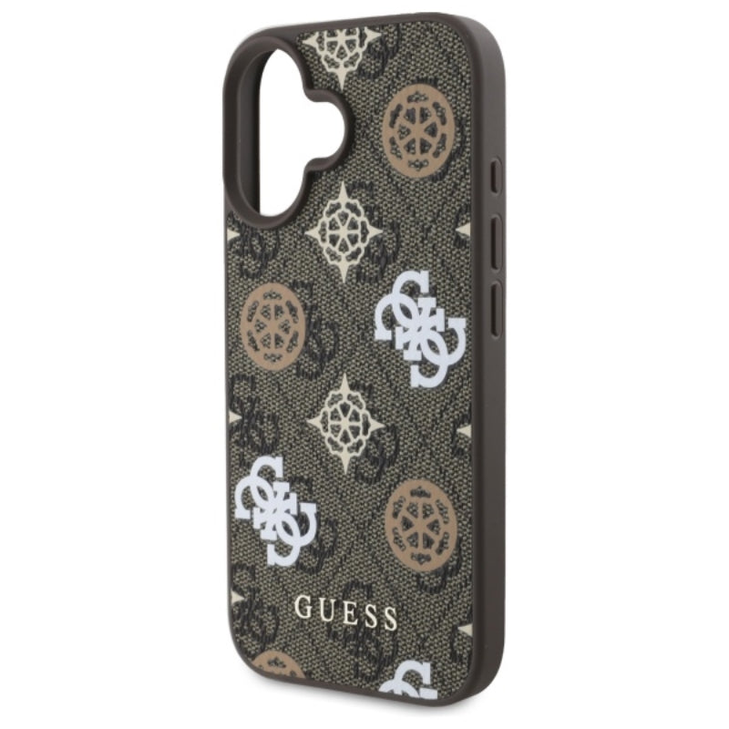 Guess Peony ant 4G foninis pagrindas su MagSafe - dėklas iPhone 16 (rudos spalvos)
