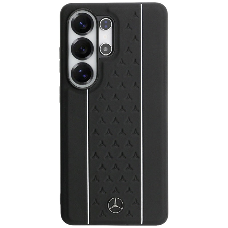 „Mercedes Laurel Leaves“ vertikalių dryžių „MagSafe“ dėklas, skirtas „Samsung Galaxy S26 Ultra“ (juoda/balta)