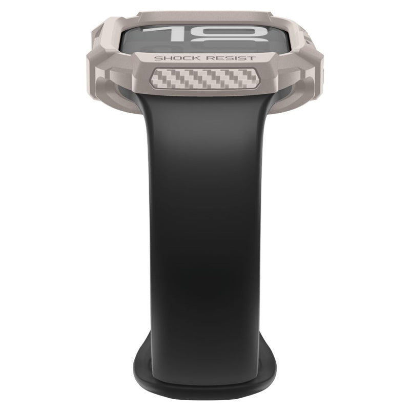 Spigen Rugged Armor V2 - Dėklas, skirtas Apple Watch 10 / 11 42 mm (Smėlio spalvos)