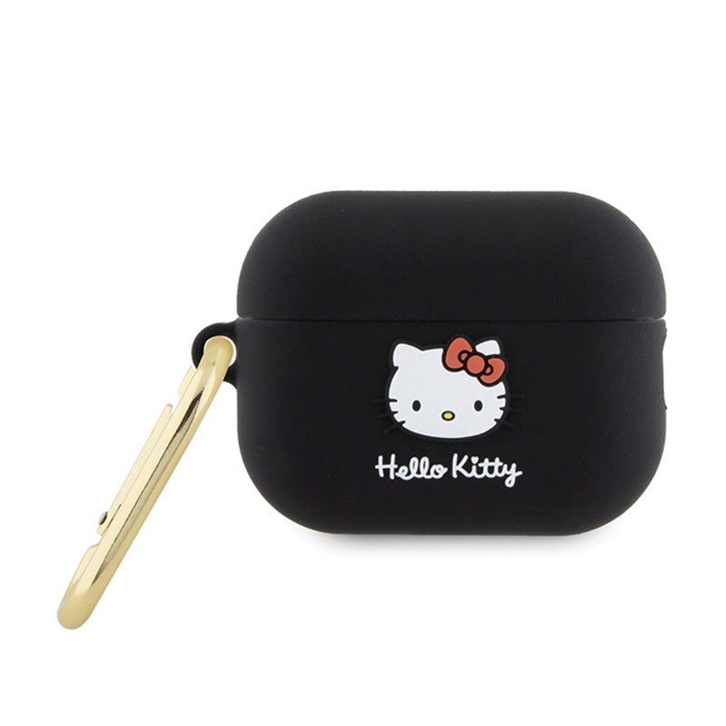Hello Kitty Silikoninis 3D Katytės Galvos Dėklas, skirtas „AirPods Pro 2“ (juodas)