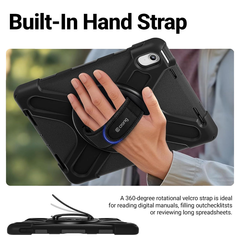 „Crong Defender Plus“ – tvirtas dėklas „iPad 11" A16 (2025) / 10,9" (2022) (juodas)