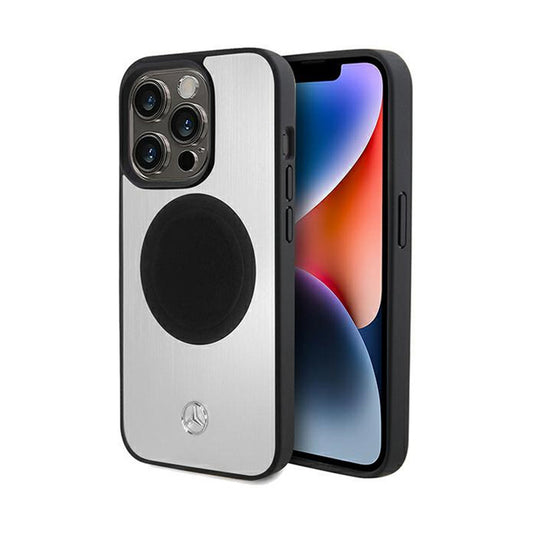 Mercedes od odos ir aliuminio MagSafe dėklas – iPhone 15 Pro Max (sidabrinis)