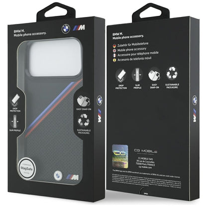 BMW M Tricolor Metal Logo MagSafe - iPhone 17 Pro Max dėklas (Juodas)