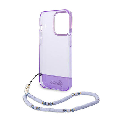 Guess „Translucent Pearl Strap“ – dėklas, skirtas „iPhone 14 Pro“ (violetinė spalva)