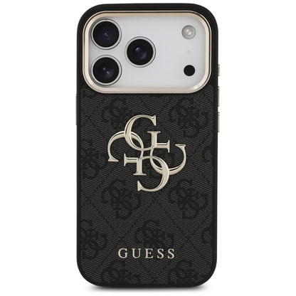 Guess 4G Big 4G Classic Logo - Dėklas iPhone 17 Pro (Juoda / Auksinė)