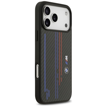 BMW M Kevlar linijos ir logotipas MagSafe - iPhone 17 Pro Max dėklas (Juodas)