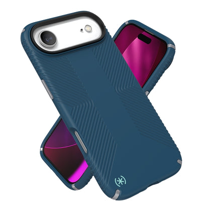 Speck Presidio2 Grip MagSafe – iPhone dėklas (Deep Sea / Silver Metallic / Spell Blue)