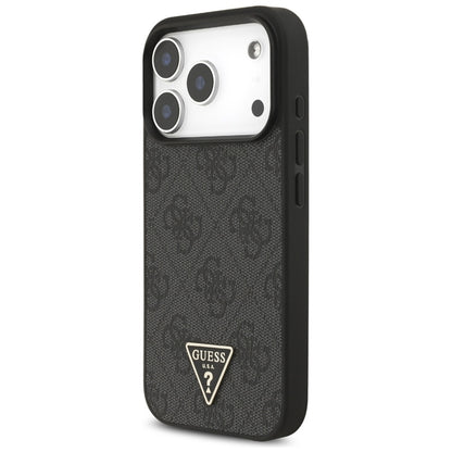 Guess 4G Dirželis Trikampis Logotipas MagSafe - Dėklas iPhone 17 Pro (juodas)
