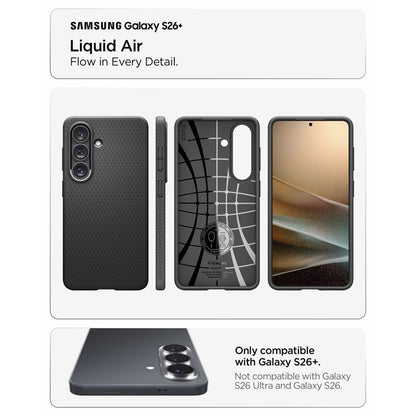 Spigen Liquid Air dėklas, skirtas Samsung Galaxy S26+ (Matinis juodas)