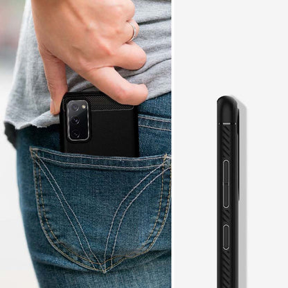 Spigen Rugged Armor – „Samsung Galaxy S20 FE“ dėklas (juodas)