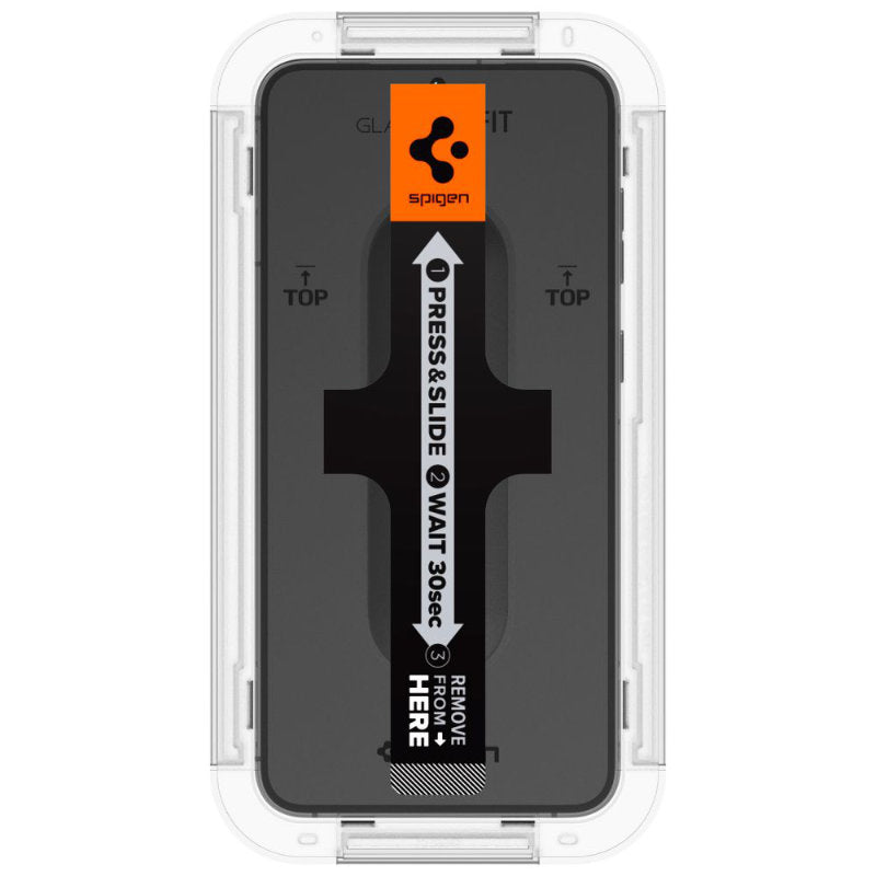 Spigen Glas.TR EZ Fit 2 pakuotės – grūdintas stiklas Samsung Galaxy S23, 2 vnt. (skaidrus)
