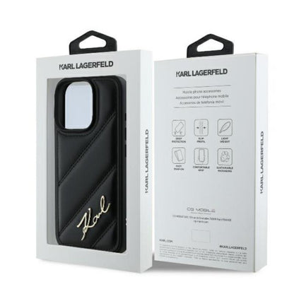 Karl Lagerfeld Quilted Signature – Dėklas iPhone 16 Pro Max (juodas)