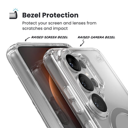 Speck Presidio Perfect-Clear Magnet - Samsung Galaxy S26 Ultra MagSafe dėklas (Skaidrus/Skaidrus/Sidabrinis)