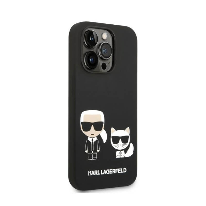 Karl Lagerfeld Skystas silikonas Karl & Choupette MagSafe - Dėklas skirtas iPhone 14 Pro Max (Juodas)