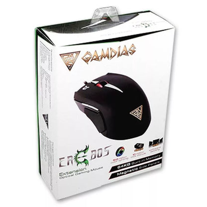 Gamdias Erebos Optical - Optinė žaidimų pelė su keičiamais paneliais (3500 DPI)