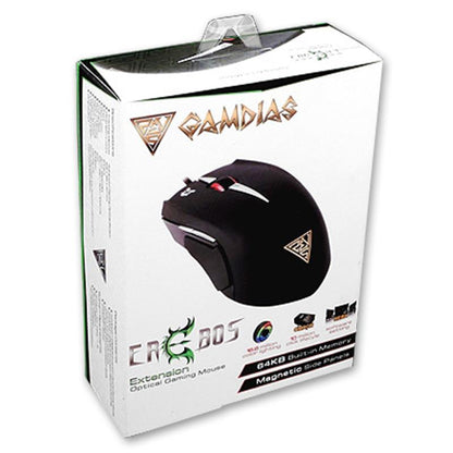 Gamdias Erebos Optical - Optinė žaidimų pelė su keičiamais paneliais (3500 DPI)