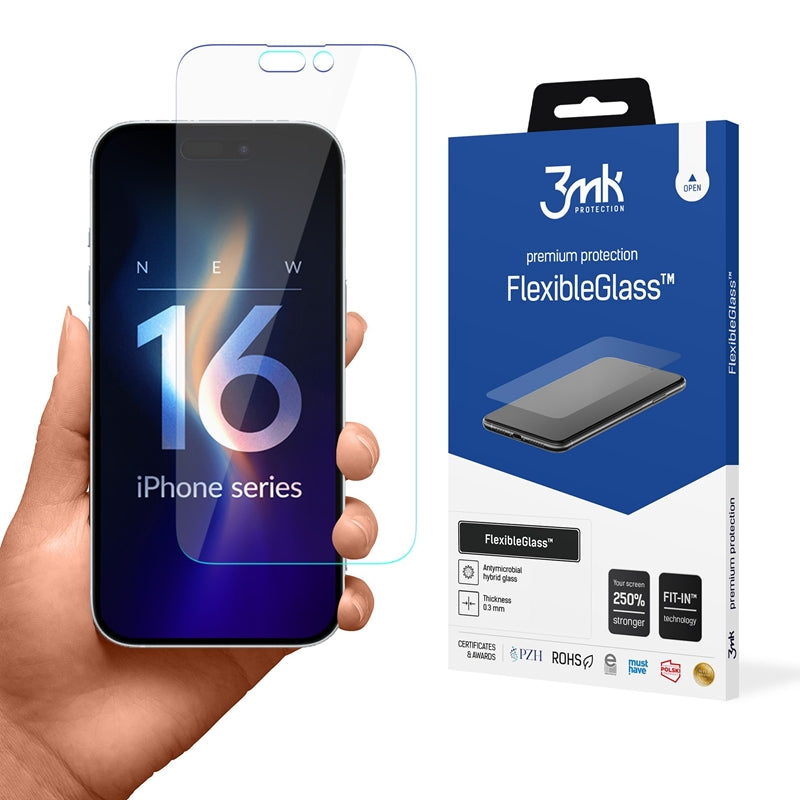 3mk FlexibleGlass – hibridinis stiklas, skirtas iPhone 16 Pro Max