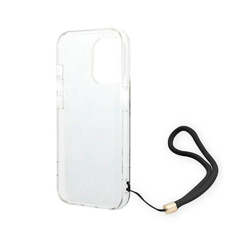 Guess 4G Print Cord – dėklas, skirtas iPhone 14 Pro Max (rudos spalvos)