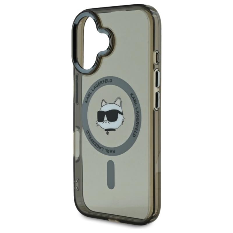 Karl Lagerfeld IML Metal Choupette Head MagSafe – dėklas, skirtas „iPhone 16 Plus“ (juodas)