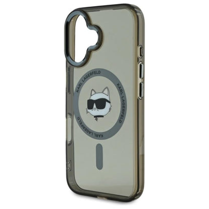 Karl Lagerfeld IML Metal Choupette Head MagSafe – dėklas, skirtas „iPhone 16 Plus“ (juodas)