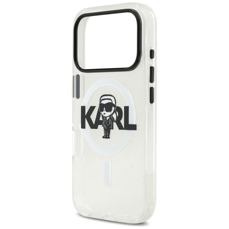 Karl Lagerfeld IML Karl Sketch Logo MagSafe dėklas iPhone 17 Pro (Skaidrus)