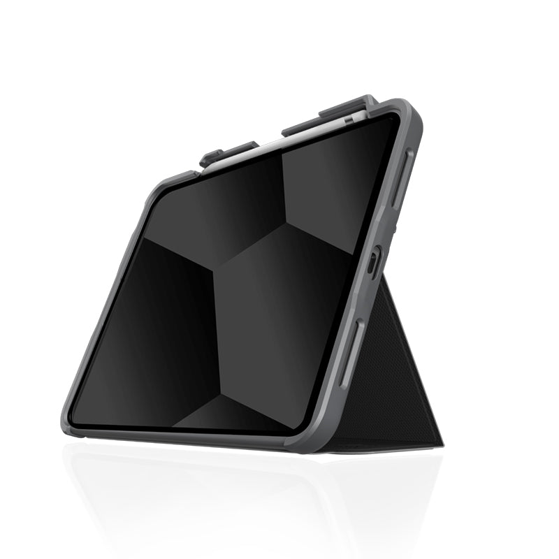 STM Dux Plus – Tvirtas dėklas, skirtas iPad 11 colių (2025) / 10,9 colių (2022) MIL-STD-810G, su Apple Pencil laikikliu (juodas) EDU/COM versija