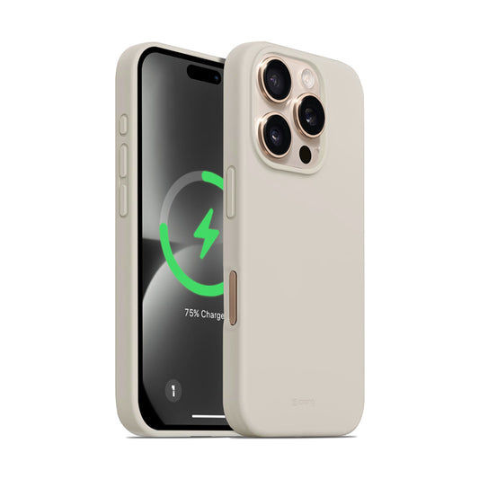 Crong Color Cover Magnetic – dėklas iPhone 16 Pro Max MagSafe (smėlio spalvos)