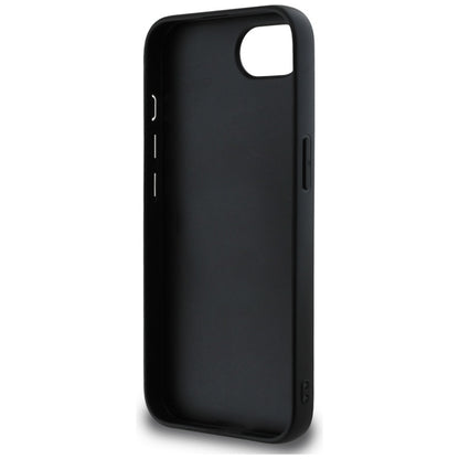 Guess Grained Big 4G Logo Small Classic Logo - dėklas iPhone 16e (juodas)