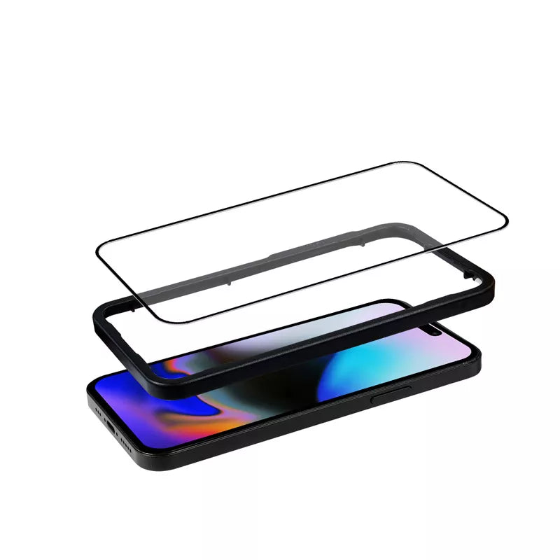 Crong Antibakterinis 3D Armour Glass – Grūdintas stiklas 9H visam ekranui, skirtas iPhone 16 Pro + montavimo rėmelis