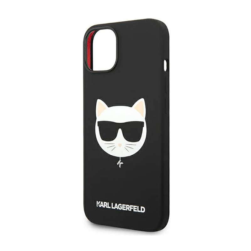Karl Lagerfeld Choupette Head MagSafe Silicone – dėklas, skirtas „iPhone 14 Plus“ (juodas)