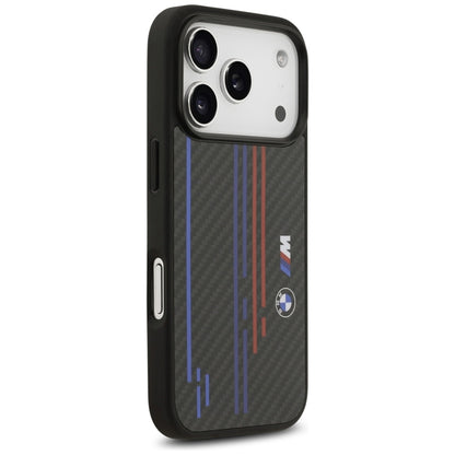 BMW M Kevlar linijos ir logotipas MagSafe - iPhone 17 Pro dėklas (juodas)