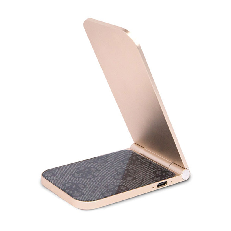 Guess 4G Pattern MagSafe – sulankstomas 2-in-1 indukcinis įkroviklis su „MagSafe“, skirtas „iPhone“ ir „AirPods“, 15W (juodas)