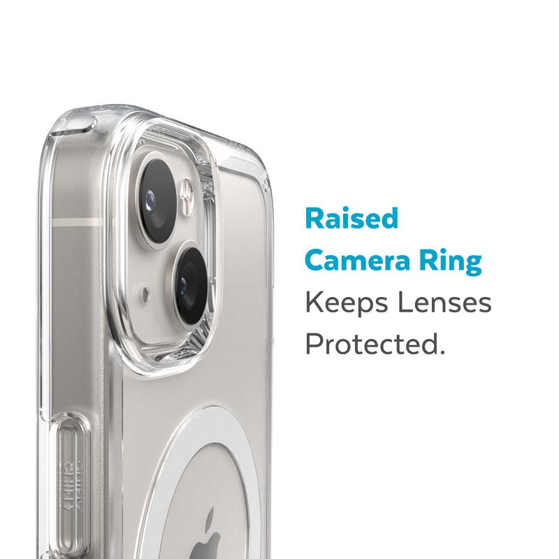Speck Gemshell + MagSafe – Dėklas skirtas iPhone 15 Plus / iPhone 14 Plus su MICROBAN danga (Skaidrus)