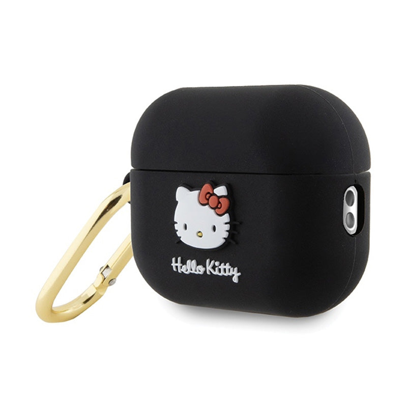 Hello Kitty Silikoninis 3D Katytės Galvos Dėklas, skirtas „AirPods Pro 2“ (juodas)