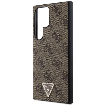 Guess 4G Triangle Strass - Dėklas Samsung Galaxy S24 Ultra (Ruda)